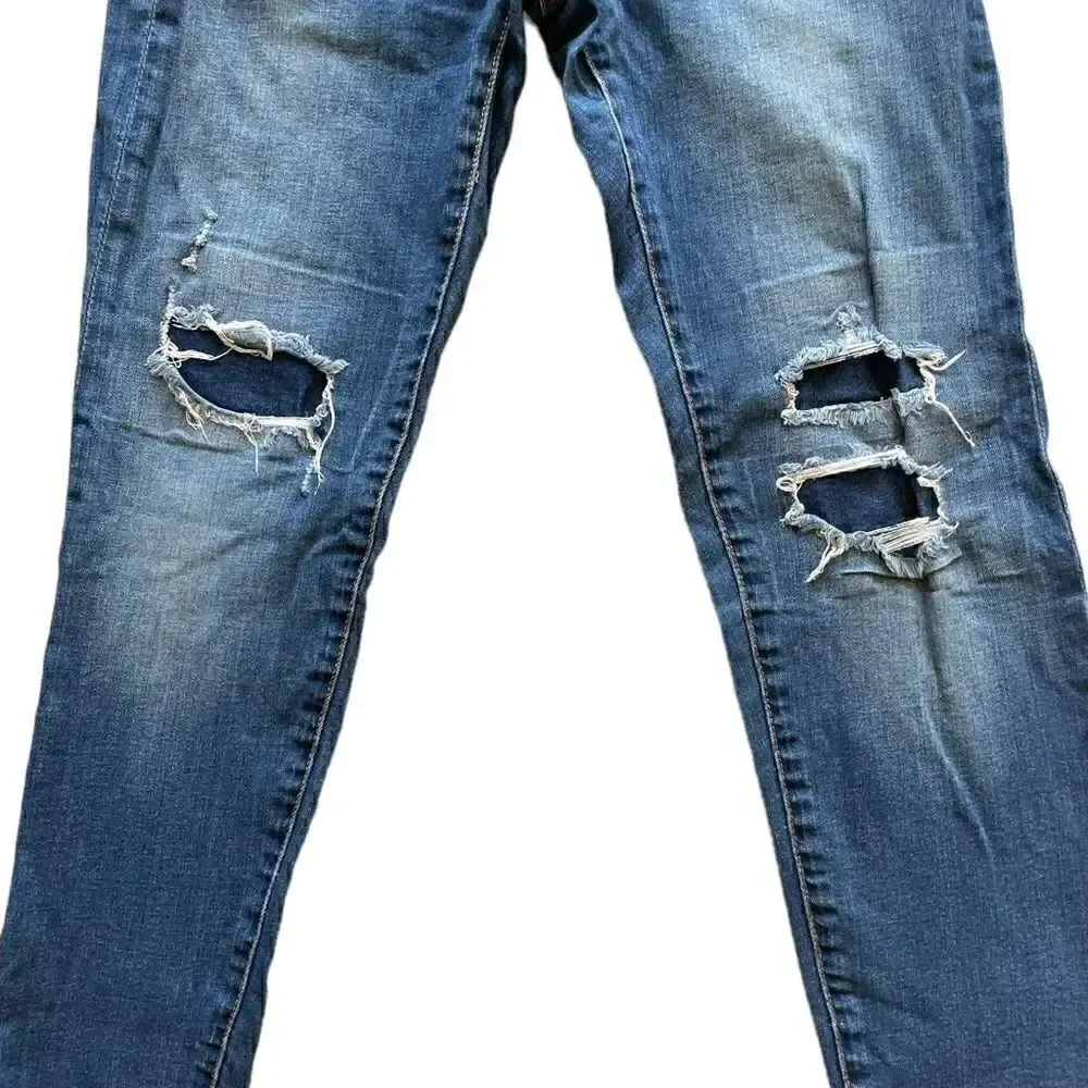 Zara Kids Destructed Slim Fit Skinny Blue Jeans  Sz 13-14